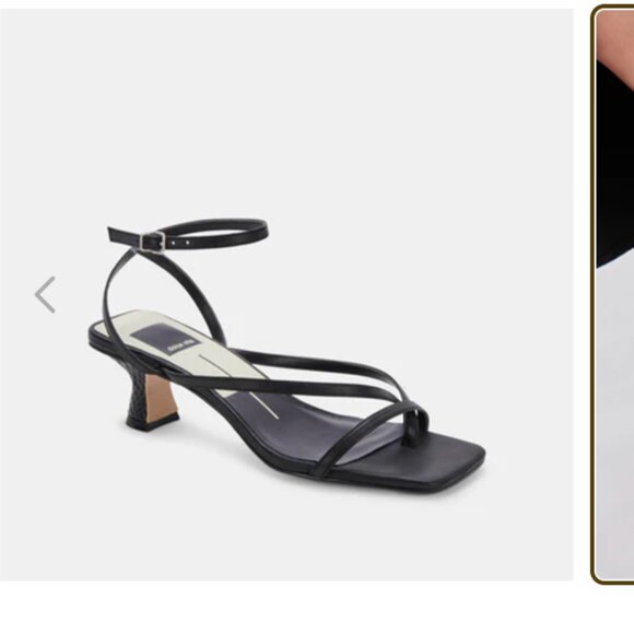 Dolce Vita BAYLOR  Black Leather Strappy Kitten Heels Minimalist Size 7.5 - Picture 2 of 5